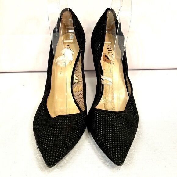 BLACK SUEDE CUT OUT 4” HEELS SIZE 8M by GUESS - Picture 2 of 5